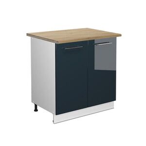 Vicco KUCHYNSKÁ SPODNÁ SKRINKA Fame-Line, Tmavo modrá vysoký lesk/biely, 80 cm Goldkraft tammi työtaso vyobraziť