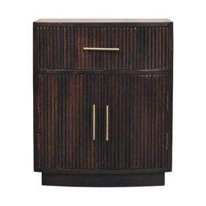 Artisan Furniture NOČNÝ stolík s povrchovou úpravou Velvet Mocha, 1 zásuvka, 2 otvorené police, tmavohnedý vyobraziť