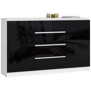 RAUMHIRSCH FURNITURE KOMODA Biela, čierna lesklá 99/160/40 vyobraziť