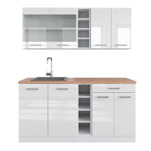 Vicco JEDNOLÔŽKOVÁ KUCHYŇA R-Line Biela vysoký lesk/biela 160 cm , AP Oak vyobraziť