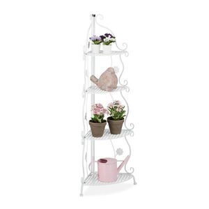 Relaxdays REGÁL biely kovový skladací 4 police 113, 5 cm vyobraziť
