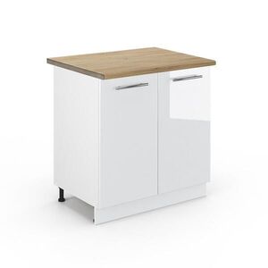 Vicco KUCHYNSKÁ SPODNÁ SKRINKA Fame-Line, Biely vysoký lesk/biely, 80 cm Goldkraft tammi työtaso vyobraziť