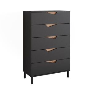 Vicco KOMODA Marelle, antracitová/Remeselný dub, 76 x 120 cm s 5 zásuvkami vyobraziť