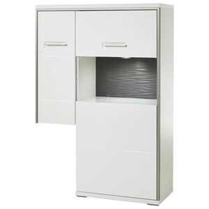 Livetastic VYSOKÁ KOMODA, sivá, strieborná, biela, biela s vysokým leskom, 94/137/38 cm vyobraziť