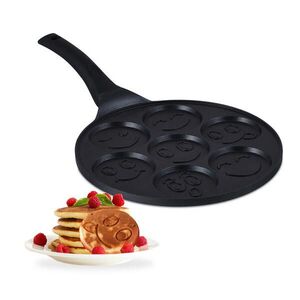 Relaxdays PANVICA Čierna na palacinky 7 foriem nepriľnavý povrch vyobraziť