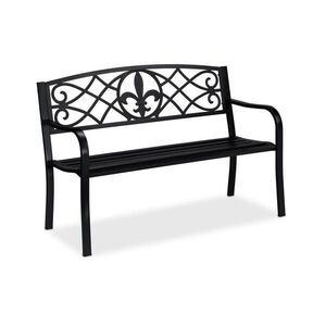 Relaxdays LAVICA Čierna oceľ 127 cm vyobraziť