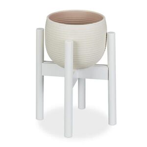 Relaxdays STOJAN Biely bambus nastaviteľný výška 35, 5 cm vyobraziť