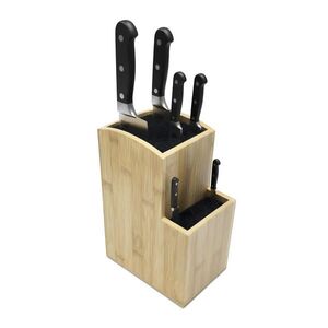 Relaxdays BLOK NA NOŽE Prírodná Čierna Bambus 2 poschodia 25, 5x11, 5x18 cm vyobraziť