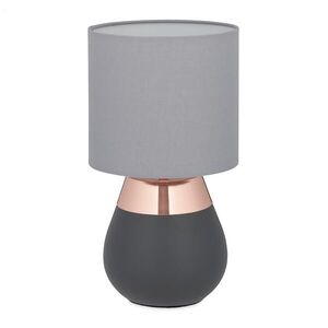 Relaxdays NOČNÁ LAMPA medená dotyková oválna textilné tienidlo E14 vyobraziť