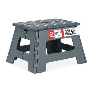 Relaxdays STOLIČKA Tmavosivá skladacia plast 150 kg vyobraziť