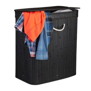 Relaxdays KÔŠ Čierna s vekom 2 priehradky 95 l vyobraziť