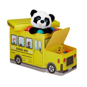 Relaxdays TABURET Viacfarebný detský s úložným priestorom motív Školský autobus 56 cm vyobraziť