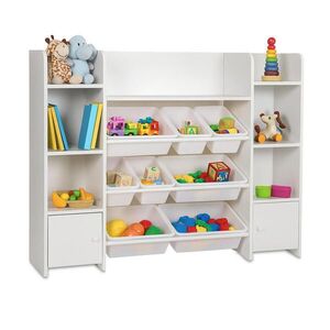 Relaxdays REGÁL biely detský 8-dielny-set boxov MDF vyobraziť