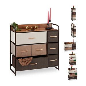 Relaxdays KOMODA dekor dreva krémová MDF 79 cm vyobraziť