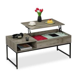 Relaxdays KONFERENČNÝ STOLÍK Čierna výklopný s úložným priestorom 110x50 cm vyobraziť