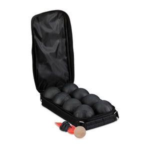 Relaxdays PETANQUE-SET Čierna 8-ks-set oceľ s taškou vyobraziť