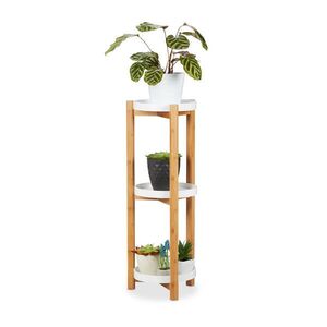 Relaxdays STOJAN Prírodná Biela 3-poschodový bambus MDF 79x30 cm vyobraziť