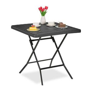 Relaxdays STÔL záhradný čierny skladací plast 78x78 cm vyobraziť
