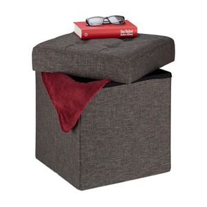 Relaxdays TABURET Hnedý s úložným priestorom skladací látka 41 cm vyobraziť