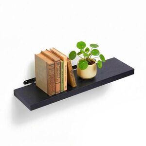 Relaxdays POLICA Čierna MDF s kovovým držiakom 80 cm vyobraziť