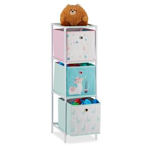 Relaxdays REGÁL Viacfarebný detský 3-boxy lama vyobraziť