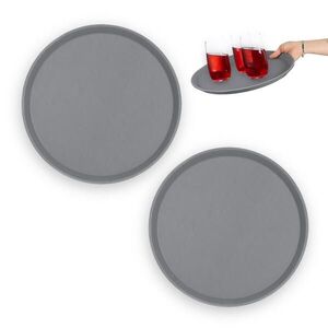 Relaxdays PODNOS Sivý okrúhly protišmykový 2-dielny-set 35 cm vyobraziť