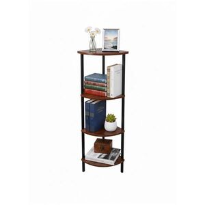 Relaxdays REGÁL rohový vintage hnedý v dekore dreva 4 police 125 cm vyobraziť