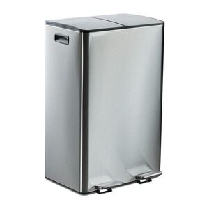 Relaxdays KÔŠ Strieborný 2x30 l nehrdzavejúca oceľ Softclose pedál vyobraziť