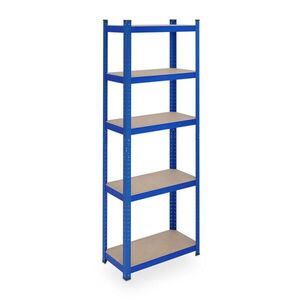 Relaxdays REGÁL Modrá oceľ MDF 5 políc 180x60x30 cm vyobraziť