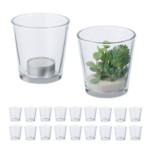 Relaxdays SVIETNIKY Transparentné sklo 20-kusový-set 7, 5x7, 5 cm vyobraziť