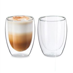 Relaxdays POHÁRE Priehľadné 2-dielny-set na Latte Macchiato dvojstenné vyobraziť
