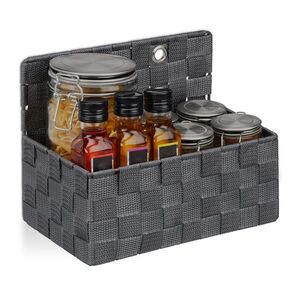 Relaxdays KOŠÍK Sivý závesný plast kov 20x25x16, 5 cm vyobraziť