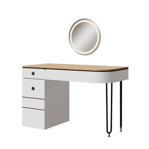 Vicco TOALETNÝ STOLÍK Mia, biely/Prírodné drevo, 120 cm so zrkadlom LED vyobraziť