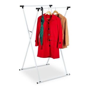 Relaxdays STOJAN Biely výsuvný kovový skladací 139 cm vyobraziť