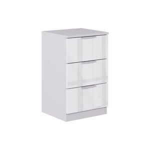 Vicco NOČNÝ STOLÍK Fino Biely vysoký lesk 37.6 x 61.8 cm s 3 zásuvkami vyobraziť