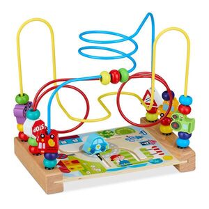 Relaxdays LABYRINT Farebný drevený s vozidlami 21 cm vyobraziť