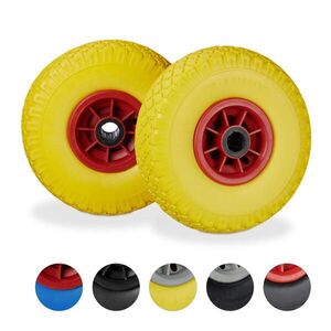 Relaxdays KOLESO Žlto-červené 2-ks-set 26 cm vyobraziť