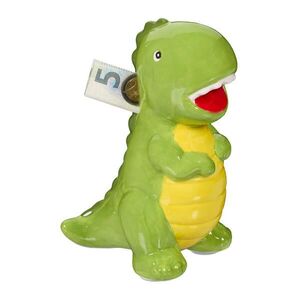 Relaxdays POKLADNIČKA Zelená dinosaurus keramika vyobraziť
