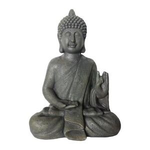 Relaxdays SOCHA antracitová Buddha polyresin vzhľad kameňa 52 cm vyobraziť