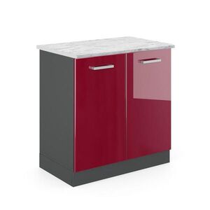 Vicco SPODNÁ SKRINKA POD DREZ R-Line Červený vysoký lesk 80 cm AP mramor vyobraziť