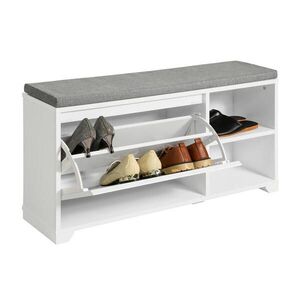 SoBuy PANCA na topánky s 1 dverami Biela 90x24x49cm Severský vyobraziť