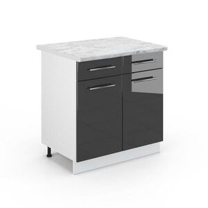 Vicco KUCHYNSKÁ SPODNÁ SKRINKA Fame-Line Antracit vysoký lesk 80 cm , AP Marble vyobraziť