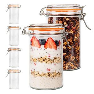 Relaxdays POHÁRE Transparentné 6-kusový-set 500 ml s pákovým uzáverom vyobraziť
