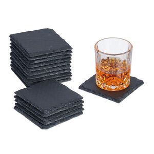 Relaxdays PODTÁCKY Antracit 16-ks-sada bridlica 10x10 cm vyobraziť