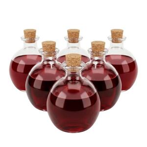 Relaxdays FĽAŠE Transparentné prírodné 6-ks s korkovou zátkou 260 ml vyobraziť