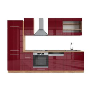 Vicco KUCHYNSKÝ KÚT Fame-Line Bordeaux vysoký lesk/dub Goldkraft 300 cm , AP Oak vyobraziť