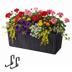 Relaxdays TRUHLÍK Čierny s držiakom samozavlažovací ukazovateľ hladiny vody vyobraziť