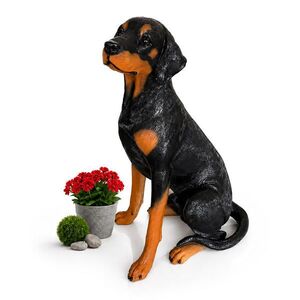Relaxdays FIGÚRKA Prírodné farby pes doberman polyresin 83 cm vyobraziť
