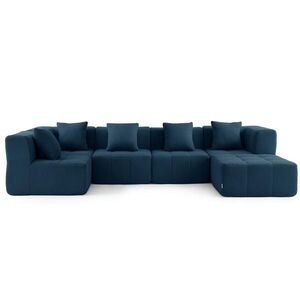 MILYsofa VEĽKÁ modulárna sedacia súprava bouclé tkanina tmavomodrá vyobraziť
