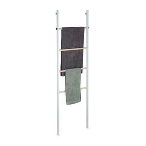 Relaxdays REBRÍK na uteráky biela prírodná kov drevo 4 priečky 172, 5 cm vyobraziť
